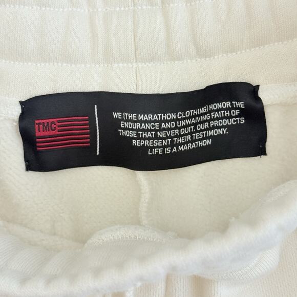 The Marathon Fleece Shorts Men XL Tmc Nipsey Hussle Ivory Heavy Cotton 6” READ - Picture 3 of 14